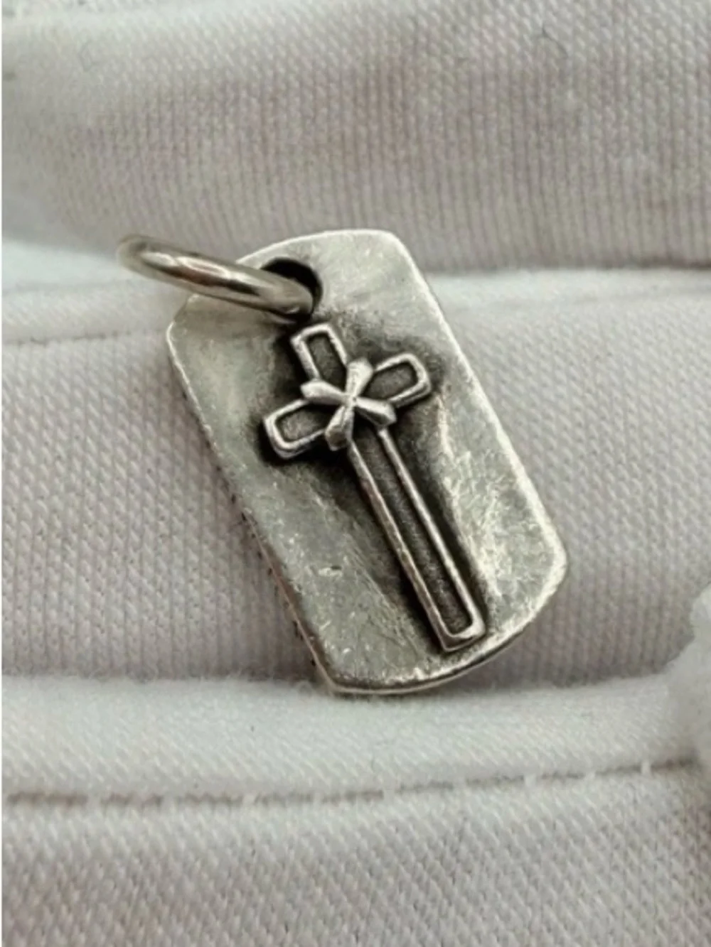Chrome Hearts Silver Cross /M Dog Tag Charm